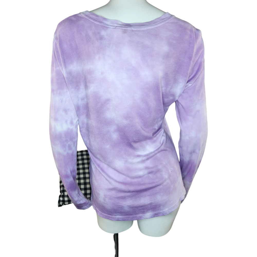 Sundry Lilac Purple White Tye-Dye Long Sleeve Round Neckline Shirt Size‎ 2 NWT - Picture 7 of 13